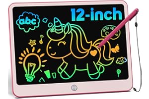 bravokids 12 Inch LCD Writing Tablet for Kids, Colorful Kids Erasable Drawing Tablet for Toddlers, Doodle Board for Girls, Learning Painting Toys, Christmas Birthday Gifts for 3 4 5 6 7 8 Years Old