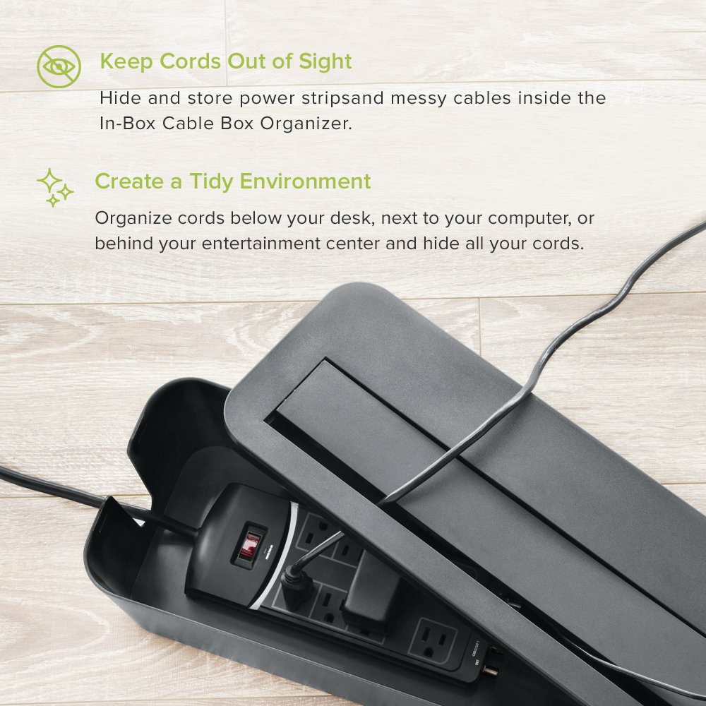 UT Wire InBox Cable Organizing Management Box for Under Desk Surge