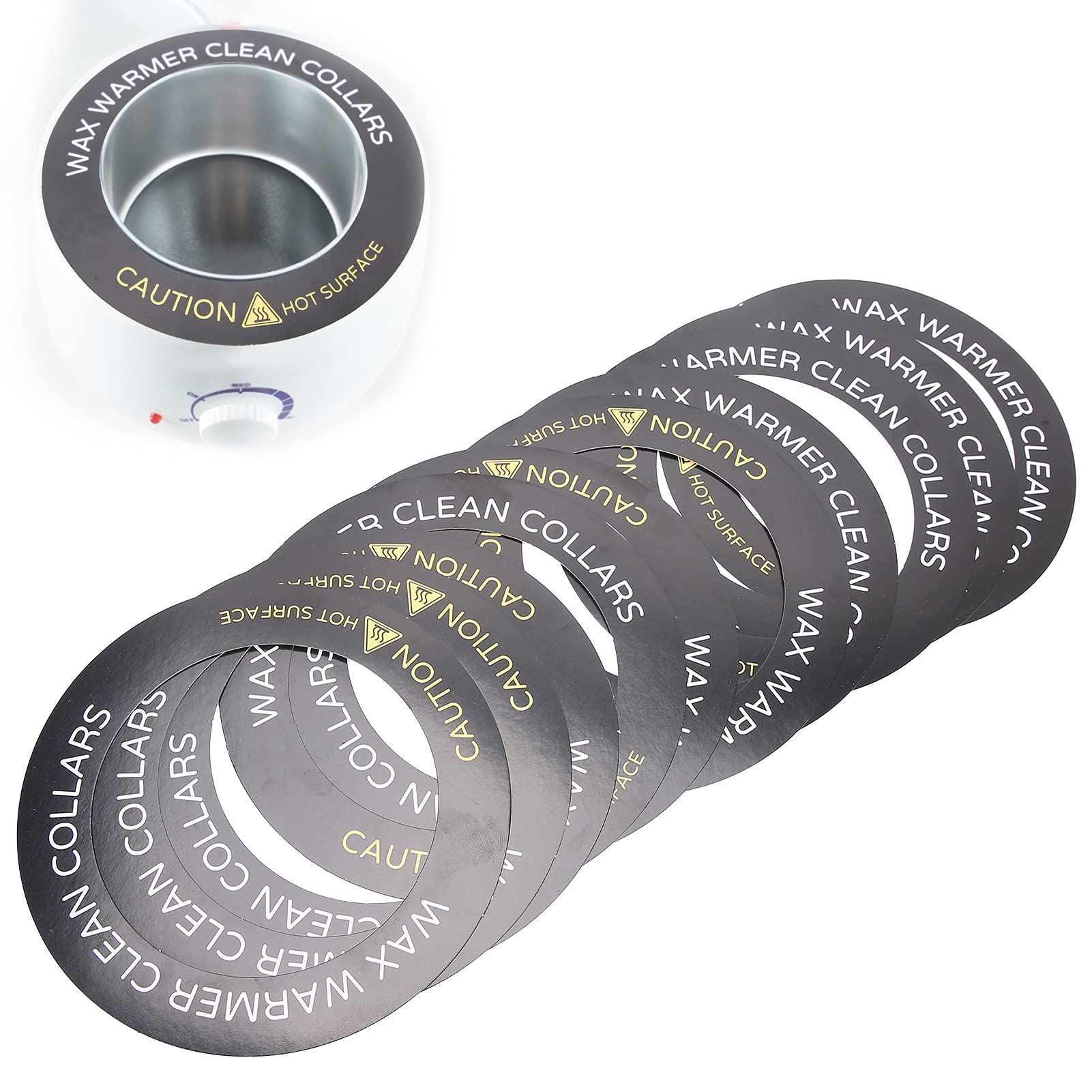 10pcs Wax Heater Collars, Round Shape Waxing Machine Cleaning Paper Ring, Wax Heater Accessories to - Prevents Dripping, Spills