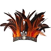 iHUFeather Peacock Feather Fascinator Decorative Feather Headpiece Crown Headdress Costume Headband for Party