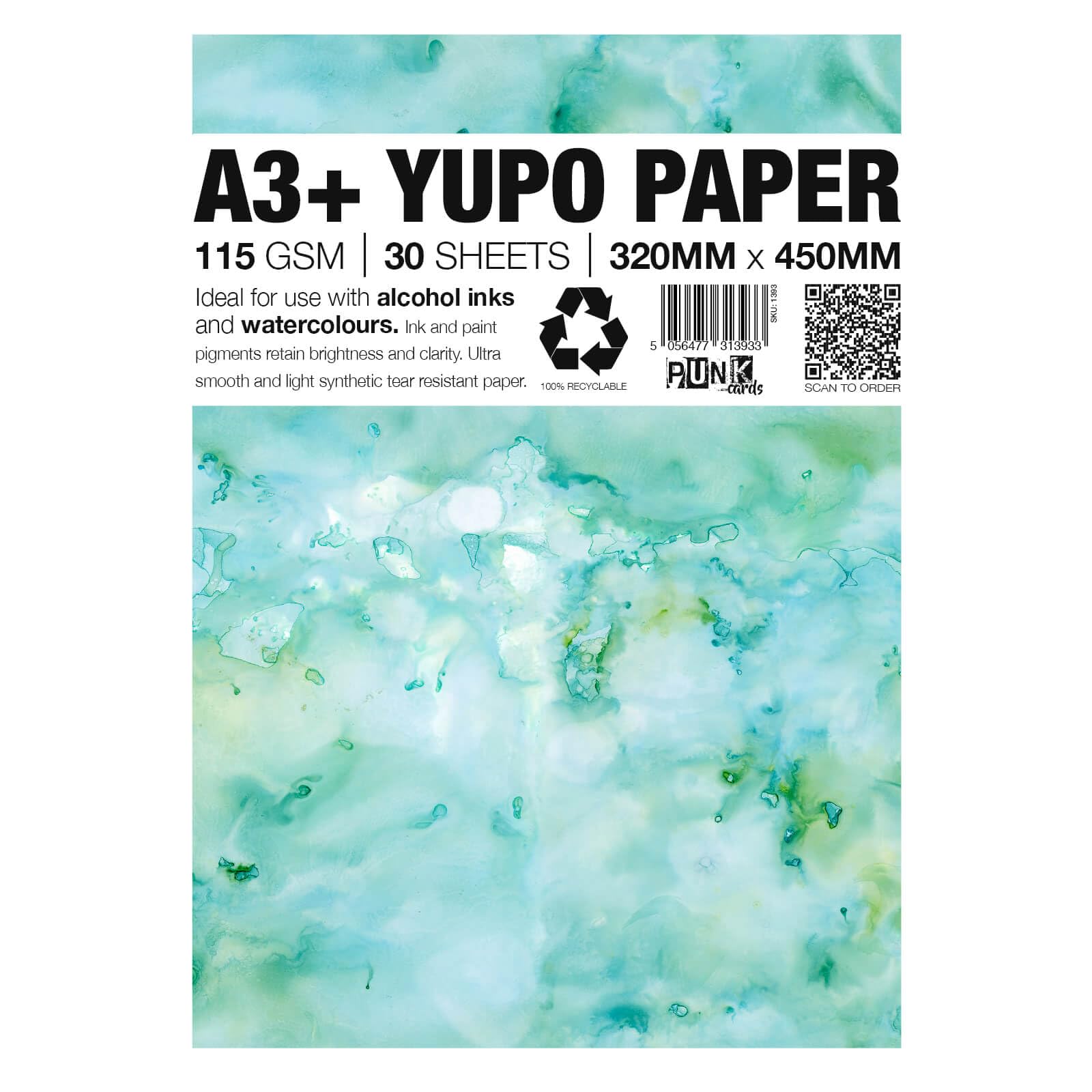 Yupo Paper - Alcohol Inks - Yupo Paper A3 - Alcohol Ink Art Paper - for Artists and Painters - 30 Sheets - 115gsm - A3+ - 320mm x 460mm