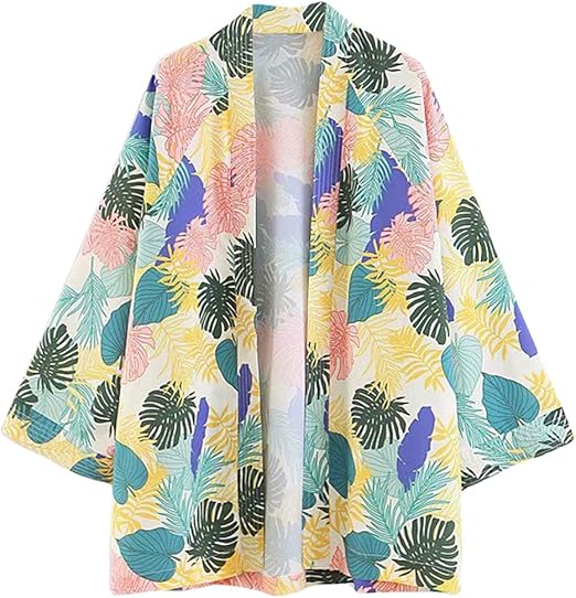 Amazon スゴフィ Sgfy レディース カーディガン 浴衣 甚平 じんべい かわいい パジャマ 部屋着 女性 爽やか 花柄 日焼け防止 リーフ 甚平 通販