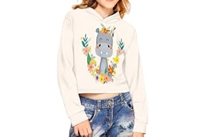 Dreaweet Soft Girls Crop Tops Sweatshirt Fashion Kids Outfit Hoodie Casual Loose Active Pullover Sweatshirt 5-14 Y
