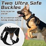 rabbitgoo Dog Harness Medium No Pull Molle Reflective Padded Vest Black view 8
