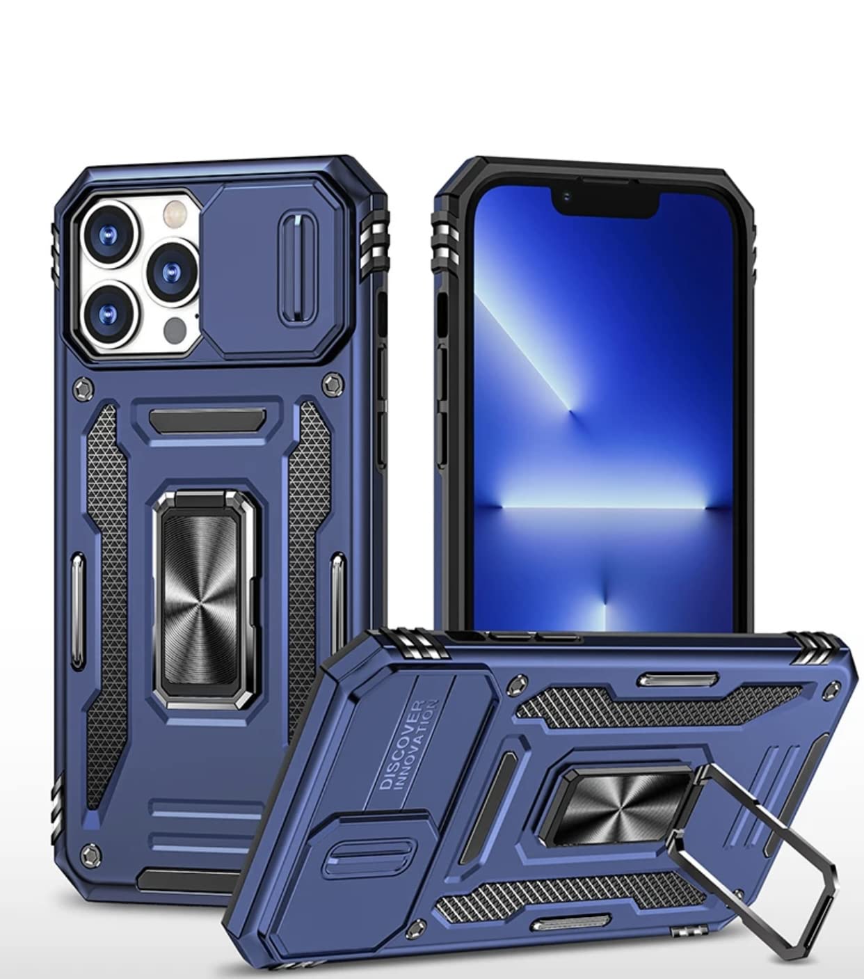 iPhone 13 Pro Max case with kickstand Navy