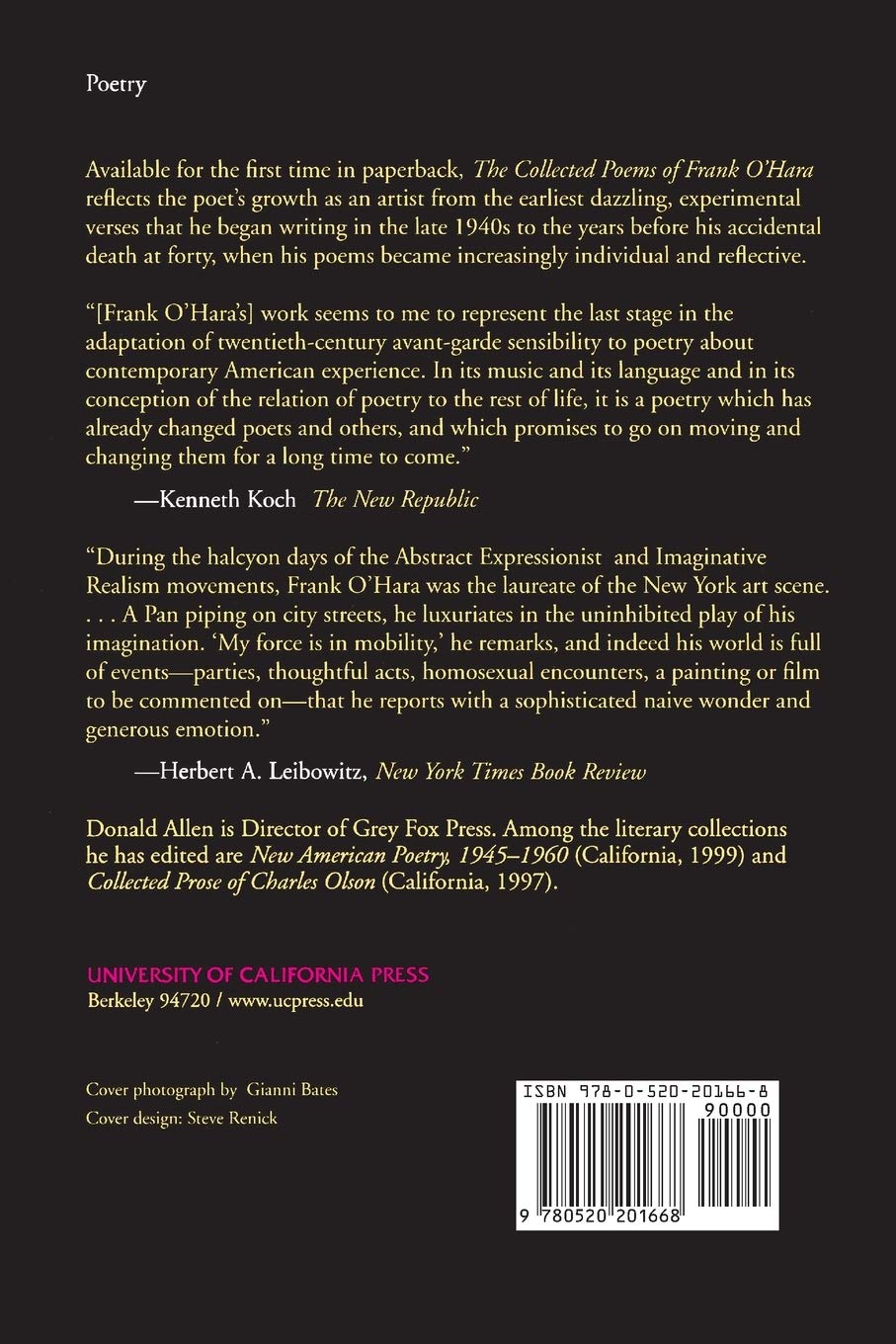 The Collected Poems Of Frank O Hara O Hara Frank Allen Donald Ashbery John Amazon Com Books