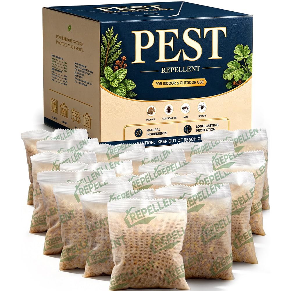 LAQDECDV Pest Away Repellent 16P, Mouse Repellent Pouches, Mice Repellent | Rodent Repellent Indoor & Outdoor, Rat Deterrent