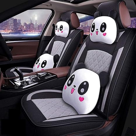 Amazon Co Jp カーシートカバーかわいいフルシートクッション5席カーユニバーサルフォーシーズンsuv通気性耐摩耗性9ピース Color Gray ホーム キッチン