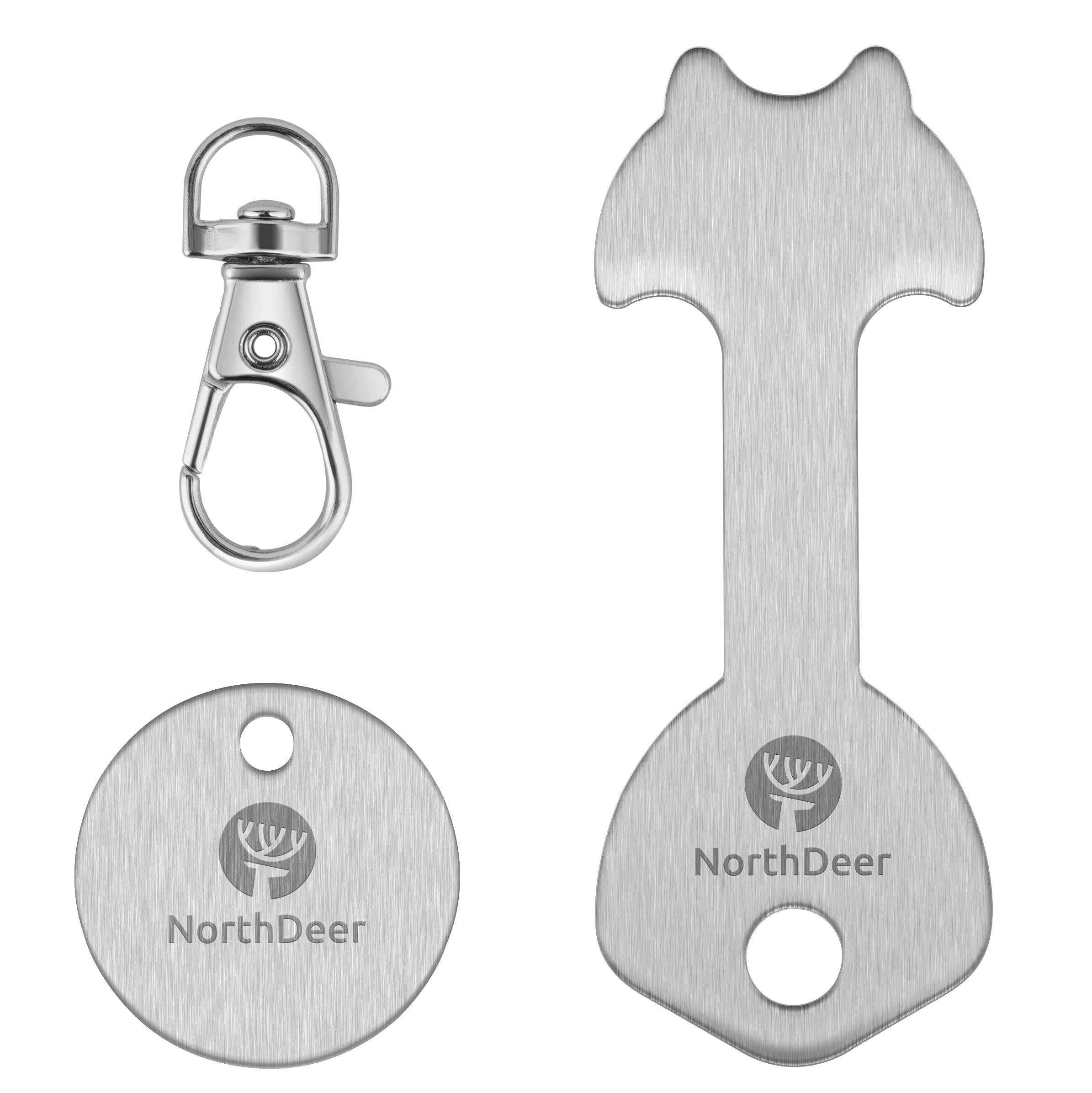 Shopping Trolley Release Key - Stainless Steel Removable Shopping Trolley Token Coin Keyring (1 Set)