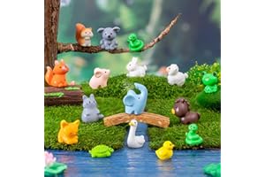 30PCS Tiny Animals Resin, Mini Resin Animals Variety Pack with 15 Species for Garden & Home Decor, Miniature Landscape Access