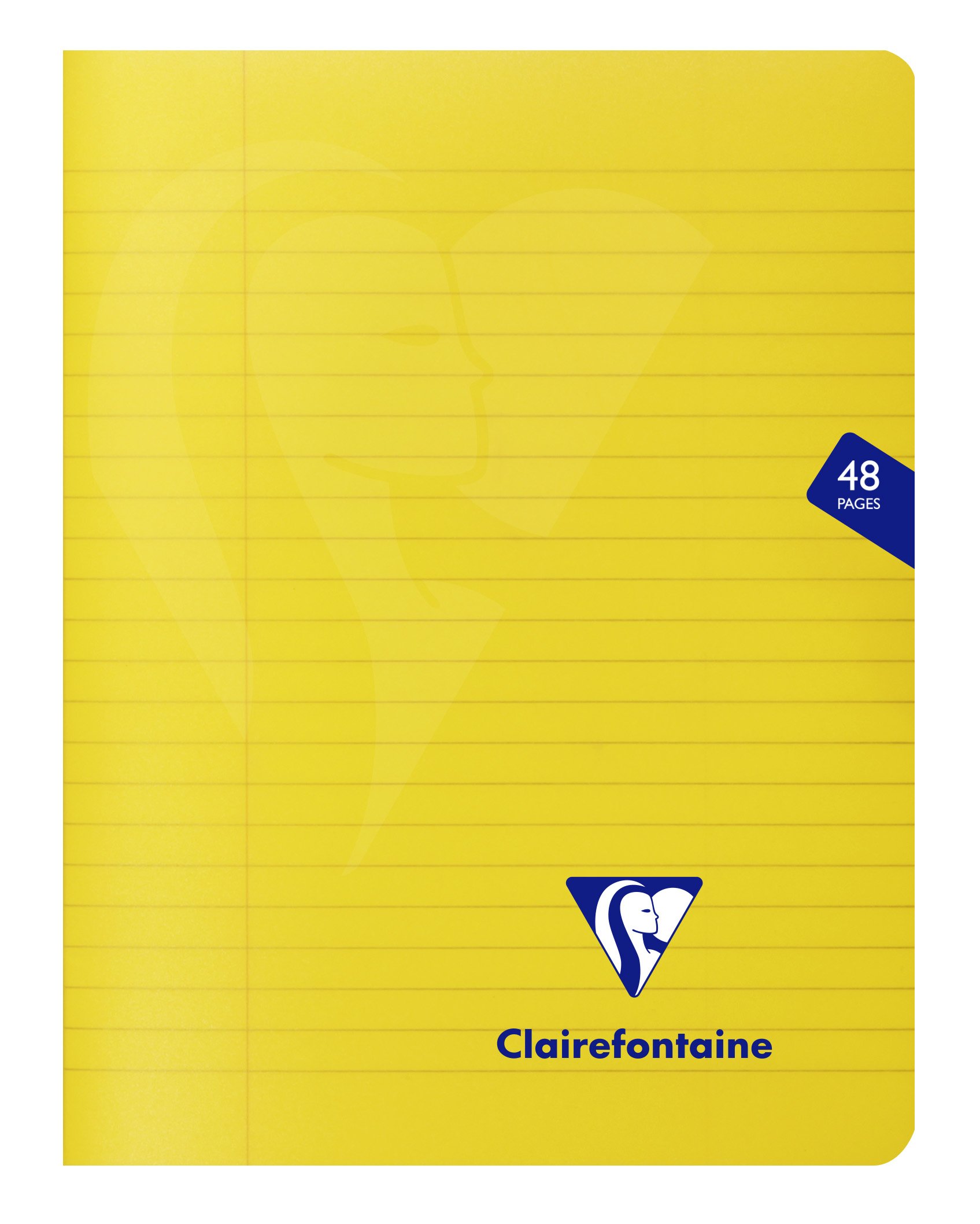 Clairefontaine 303755C - One Mimesys Stapled Notebook - Dimensions: 17x22 cm - 48 Lined Pages with Margin - White Paper 90 g - Polypro Cover - Random Colour
