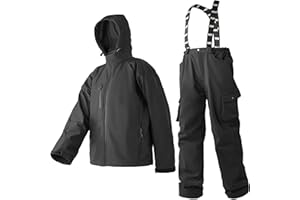 Men’s Work Jacket & Bib Pants Set – Softshell Technical Workwear, Water-Resistant, Insulated, Breathable, 4-Way Stretch