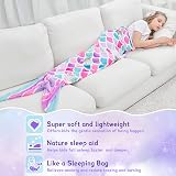 WERNNSAI Mermaid Tail Blanket Plush Wearable Blanket 140 x 60 cm Pink view 7