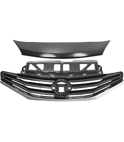 Front Bumper Upper Grille Black w/ Chrome Trim For 2017-2019 Nissan