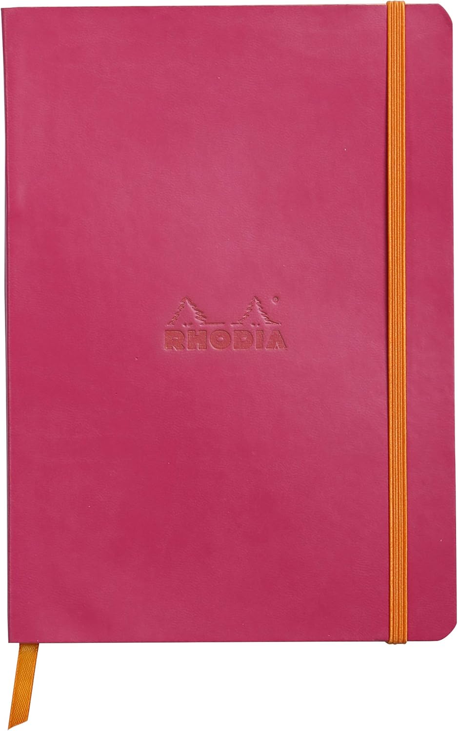 RHODIA 117412C, Raspberry Soft Notebook, A5, Lined, 160 pages, Ivory Clairefontaine Paper 90 g/m, Bookmark, Elastic Closure
