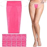 Geyoga 100 Pcs Disposable Thong Panties for Women, Nonwoven Disposable Underwear for Spa Spray Tanning Individually Pack