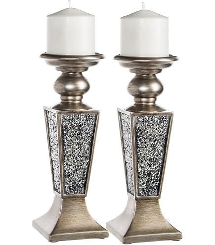 Produktbild von OK Lighting Delicata Kerzenhalter-Set - 3-tlg Kürbis-Design In Silber, Braun, Bronze