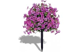 Outdoor/Indoor UV Resistant & Waterproof Artificial Flower Decor, 24 Inch Artificial Flower Stake Outdoor Decor - Multi-Color