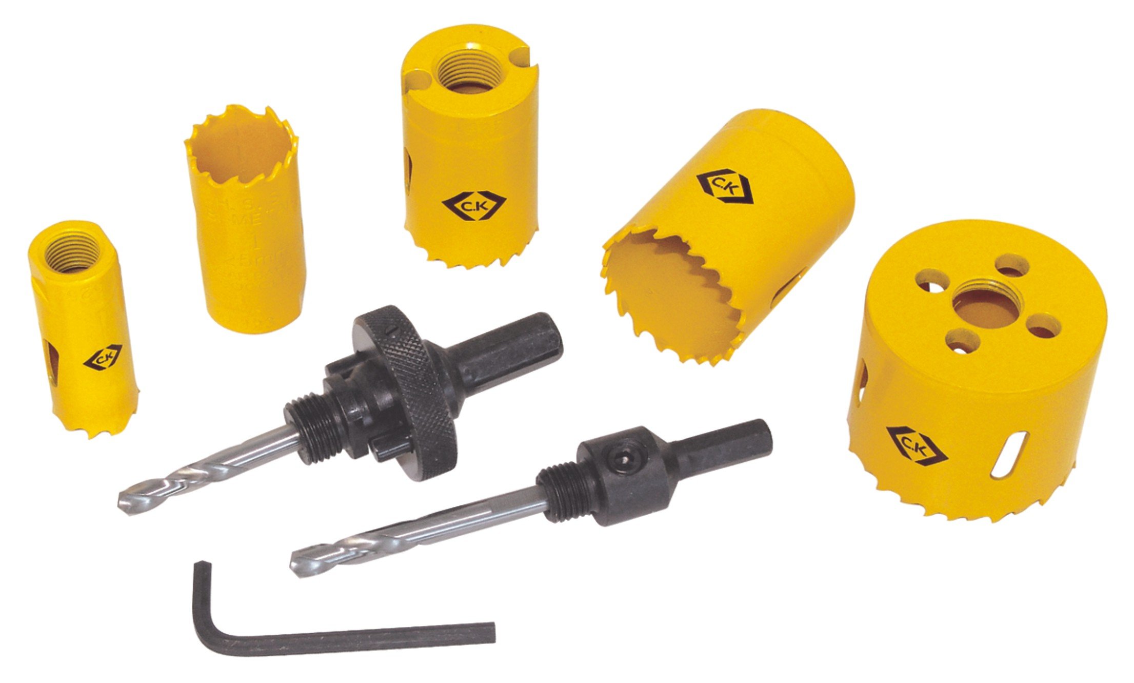 C.K 424045 Hole Saw Kit for Electricians (9 Pieces), Yellow