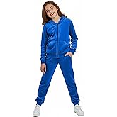 MessBebe Girls Sweatsuits Velour Tracksuit 2 Piece Outfits Tracksuit Zip Up Hoodie Sweatshirt Sportswear Jogging Set