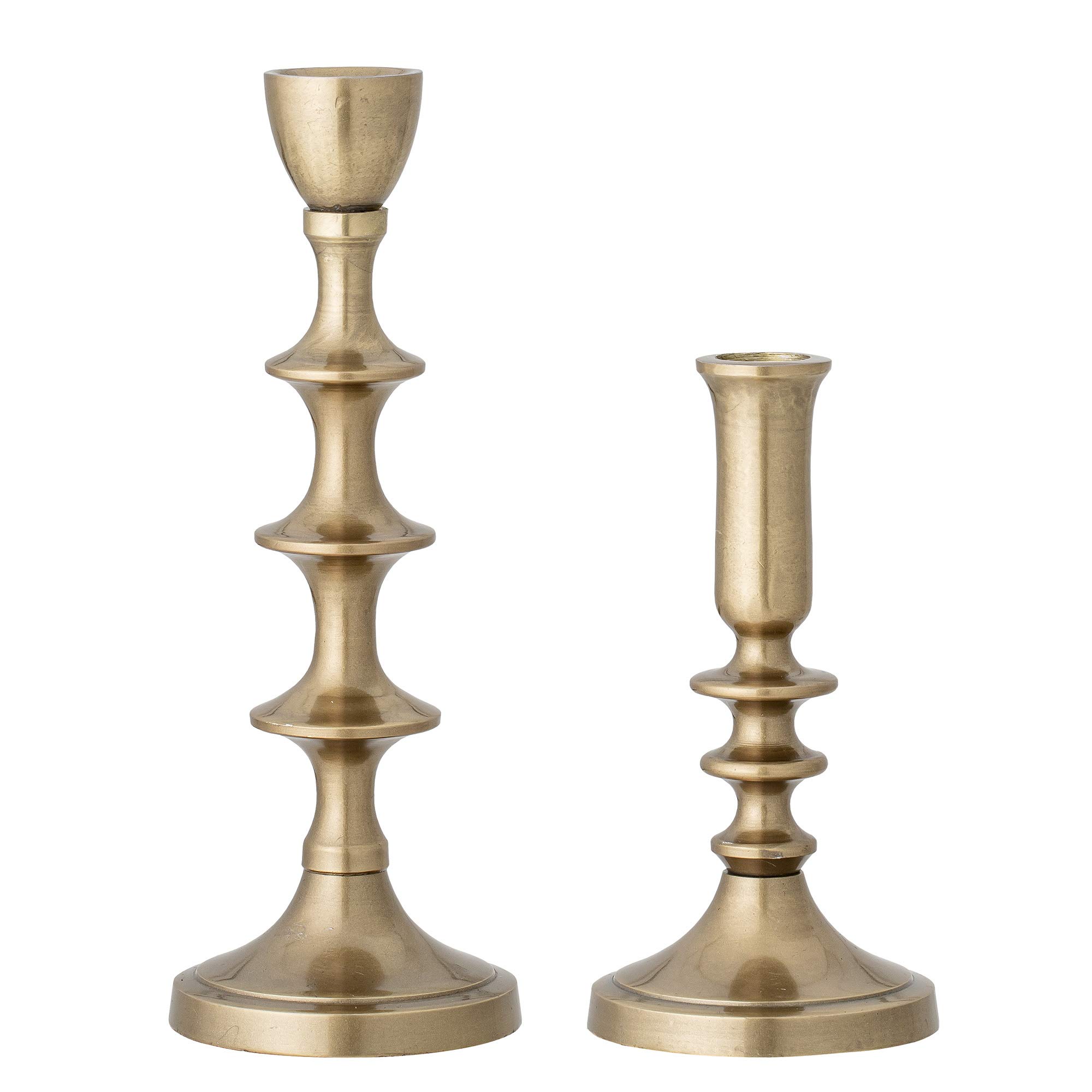 Bloomingville Set of 2 Gold Aluminium Candle Holders