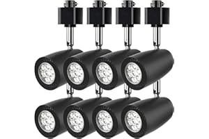 AOAXL 7W H TypeTrack Lighting Heads, Dimmable Bright 5500K Cool White GU10 Base Adapter Track Lighting Fixtures Ceiling for Kitchen Task Wall Art Exhibition, 8 Pack