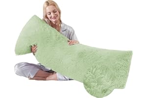 WSOFRLAC Large Memory Foam Body Pillow with Removable Long Firm 20x54 Body Pillow Cases for Bed Green Pregnancy Custom Body Pillows Snuggles Pillows Body Machine Washable
