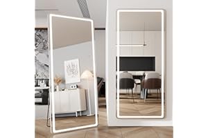 LadyNow LED Full Length Mirror, 71" x 28" Oversized LED Mirror Full Length Lighted Floor Standing,Hanging Mirrors Floor Mirro