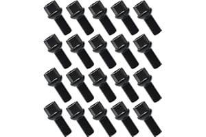 Vkinman 20 Pcs M14x1.5 28mm Shank Wheel Lug Bolts Lug Studs Compatible with Audi BMW Mercedes-Benz Porsche Volkswagen, Black