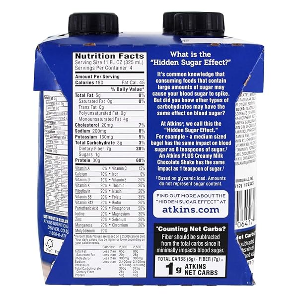ATKINS – RTD PLUS PROTEIN & FIBER SHAKES CREAMY VANILLA 4 PACK 182968