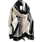 LumiSyne Winter Scarf Cashmere Shawl Women Men Fashion Geometric Pattern Warm Pashmina Scarf With Tassel Soft Long Wrap Stole