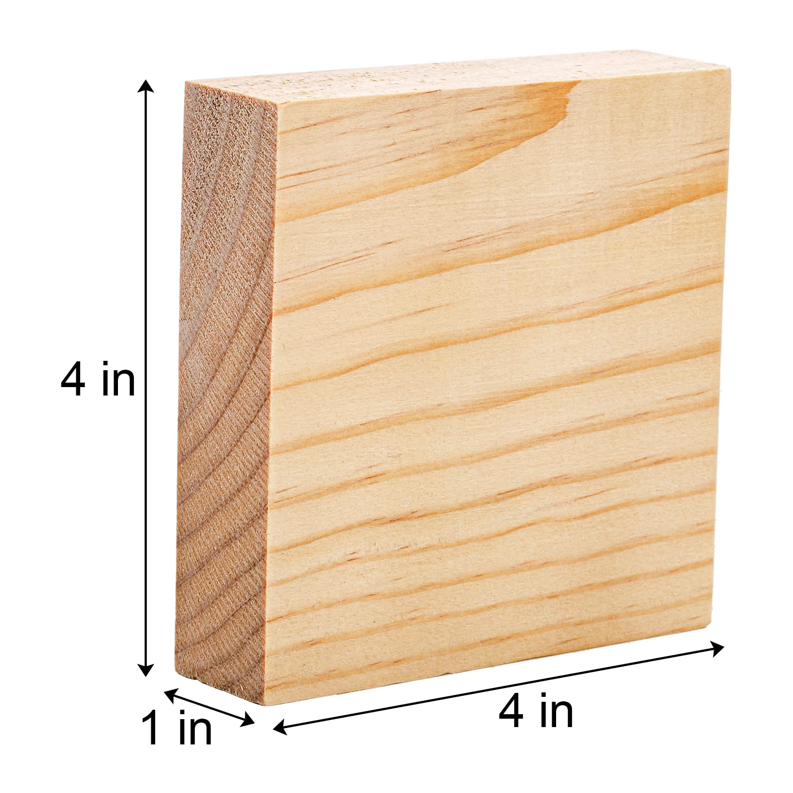 YOUEON 12 Pack Unfinished Wood Blocks for Art and Crafts, 4 X 4 X 1 Inch MDF Wood Board Wooden Square Blocks Craft Panels, Great for Crafts, Painting, DIY Projects, Carving, Engraving