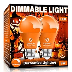 Gonhom 2 Pack A19 LED Orange Light Bulb,9 Watt