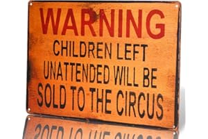 dingleiever-TIN Sign Warning Children Circus Metal Decor Art Kitchen Store Ranch Bar
