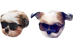STYLE VAULT G014 Dog Cat Pet 80s Sunglasses Goggles for Small Breeds up to 15lbs (2-Pack Black+Tortosie Brown)