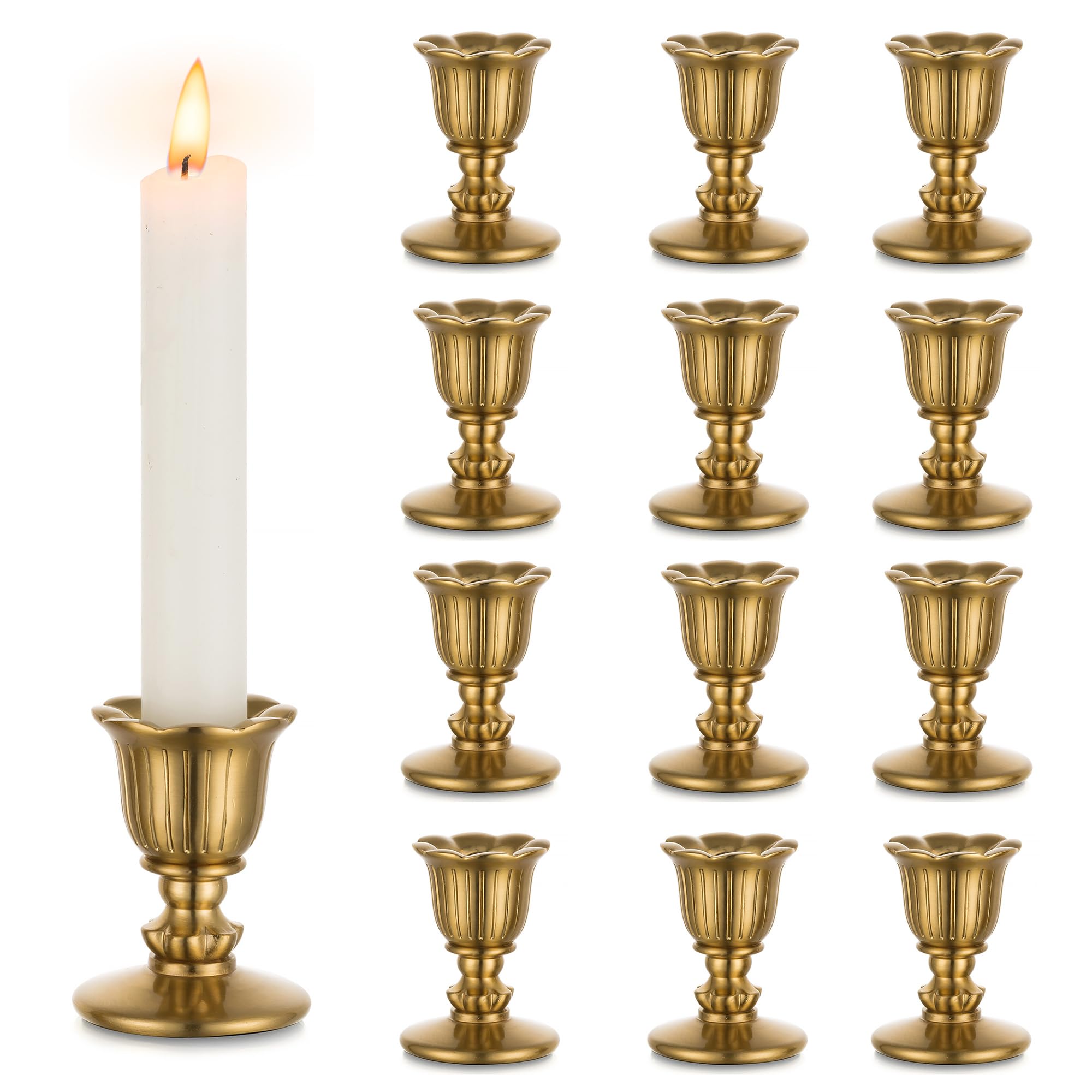 Vintage Candlestick Candle Holders Brass Romadedi Taper Gold Candle — free download