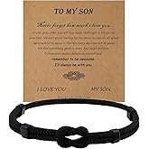 LINY Adjustable String Knot Bracelet Gifts for Son Nephew, Handmade Nautical Braided Rope Bracelets for Men Infinity Knot Bracelet Anniversary Birthday Graduation Gifts for Nephew Son