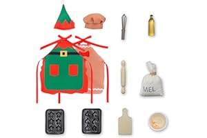 VRHGL 12Pcs Christmas Baking Doll Clothes Set Holiday Doll Clothes Outfit Novelty Fishing Baker Accessories Clothes and Accessories Idea for Parents