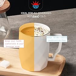 Chulan Coffee Mugs, 12OZ White Bone China Coffee