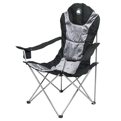 10T Campingstuhl Lightboy XL Klappstuhl mit Armlehnen & Getränkehalter robuster Angelstuhl max 120kg