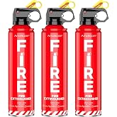 AmzBoom Fire Extinguisher for Home, Car, Kitchen, and Boat 3-Pack, Portable Extinguishing Aerosol Spray Compact A, B, C, K &ndash; Includes Mounting Brackets for Easy Access.