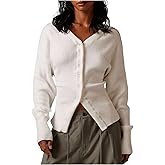 Verdusa Women's Button Up Cardigan Cozy Sweaters Cinched Waist Tops Fall Winter Clothes