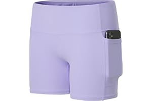 WILLIT Girls' 4" Volleyball Shorts Youth Spandex Dance Yoga Athletic Shorts Kids Running Biker Shorts with Pockets