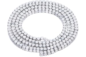 AD Beads Natural Hematite Gemstone Faceted Square Cube Loose Beads 16" 2x2mm 4x4mm (2x2mm, Metallic Silver)