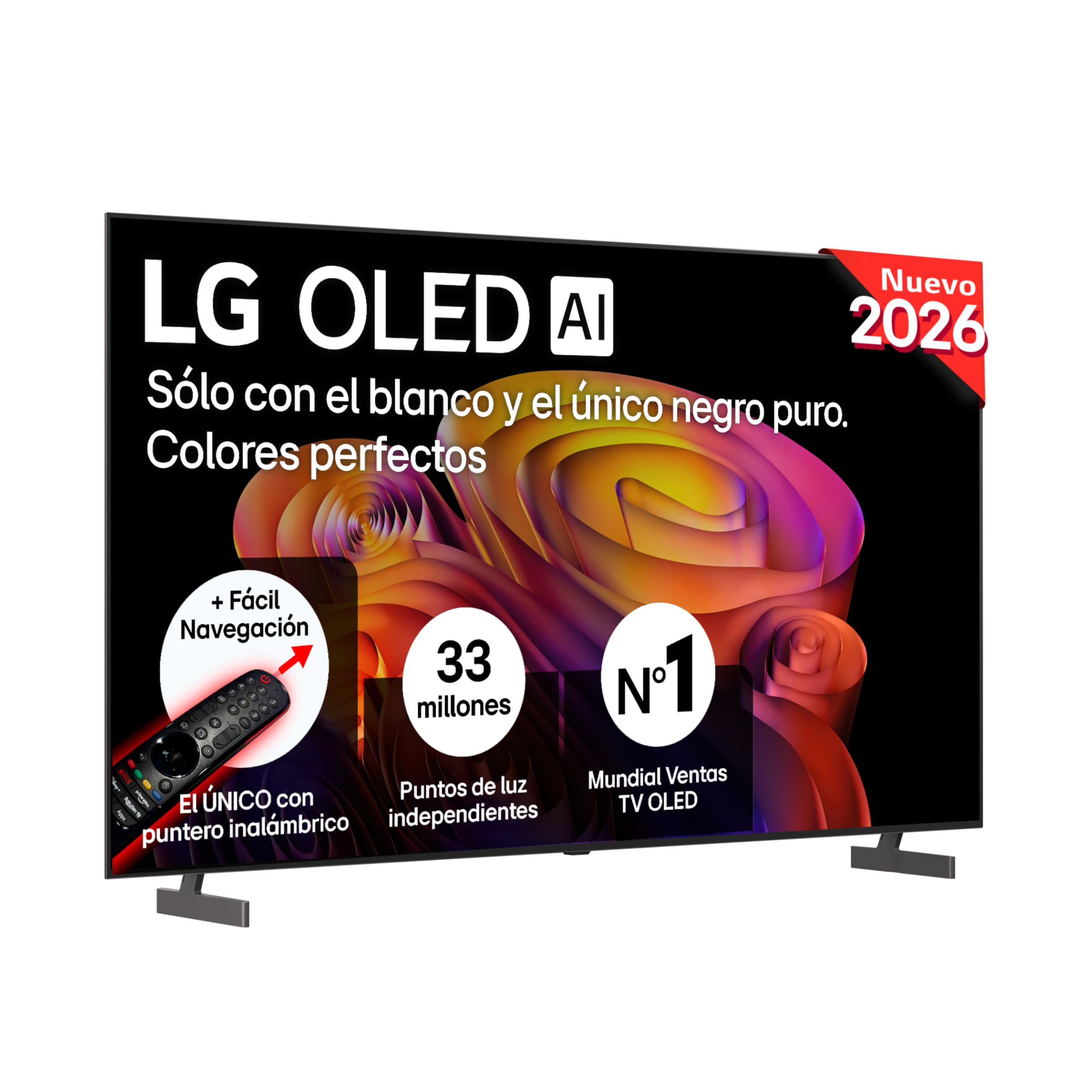 LG OLED77B6ELC - TV 77", 4K OLED AI B6, Smart TV, WebOS 26, Procesador α8 AI Gen3, VRR 120Hz, Sin Reflejos al 95,6%, Dolby Vision y Atmos, Alexa/Google Assistant, Marrón Oscuro