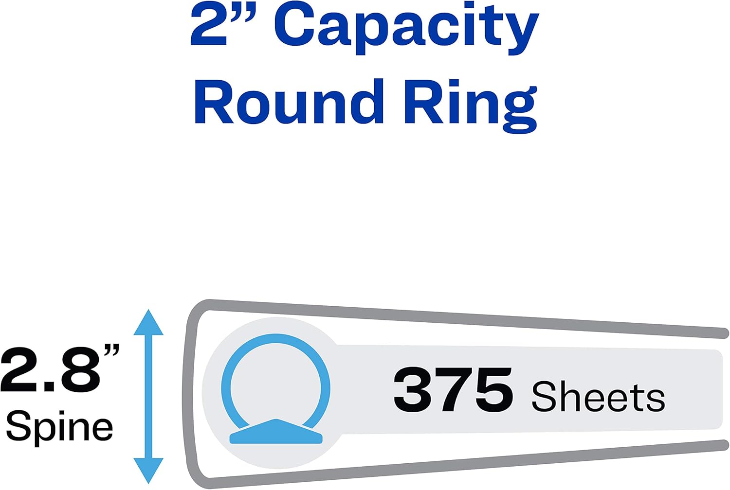 Avery Economy View 3 Ring Binder, 2" Round Rings, 1 Black Binder (05730) : Office Products