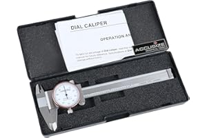 Accusize Industrial Tools 0-4 inch by 0.001 inch Precision Dial Caliper, Stainless Steel, in Fitted Box, P920-S214