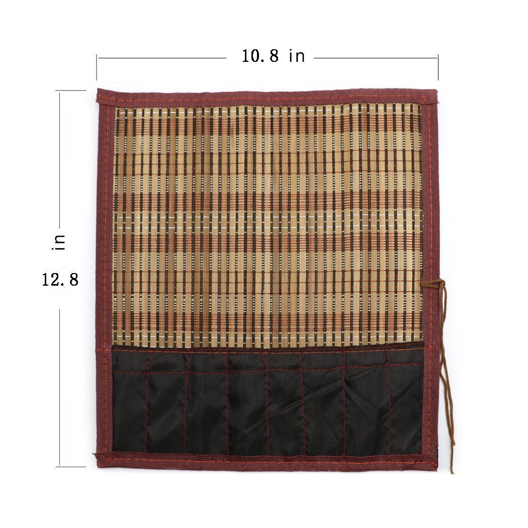 Corcio Shanlian Hubi Writing Brush Watercolor Chinese Calligraphy Brush Set Kanji Japanese Sumi Painting Drawing Brushes 10 piece/set+Roll-up Bamboo Brush Holder