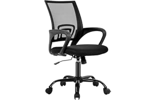 BestOffice Office Chair Ergonomic Cheap Desk Chair Mesh Computer Chair Lumbar Support Modern Executive Adjustable Stool Rolling Swivel Chair for Back Pain (Black)