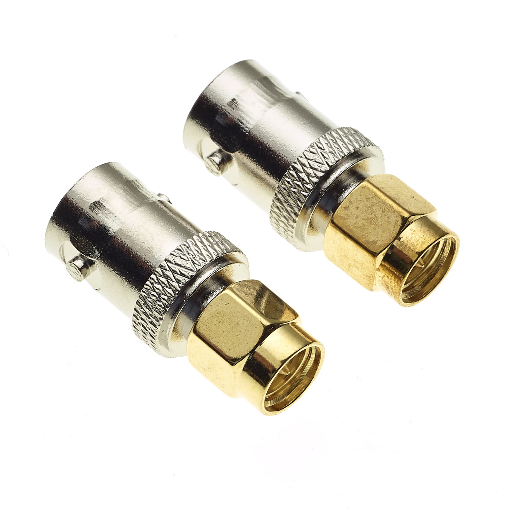 Keple BNC to SMA Adapter 50ohm for RF Antennas, and Coaxial Cables | Low Transmission Loss SMA Male Connector to BNC Female Socket Adapter for WiFi and Handheld Radios, Pack of 2